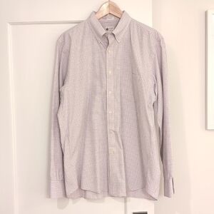 J.Crew men's dress shirt, size large, pink-white-blue checkered pattern